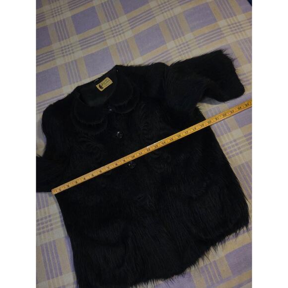 1940s Bearskin Chubby Mohair Cardigan Coat By Regina Hand Knitted Sweater Vtg - Picture 13 of 16